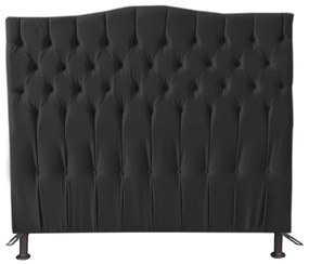 Cabeceira Cama Box Solteiro 90cm Capitonê Sofia Suede Preto - Sheep Estofados - Preto