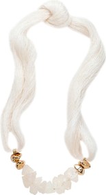 Colar de Mesa de Palha Seda Fina Cristal Transparente M