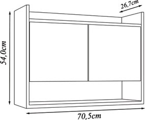 Armário Aéreo com 2 Portas Chico Branco G96 - Gran Belo