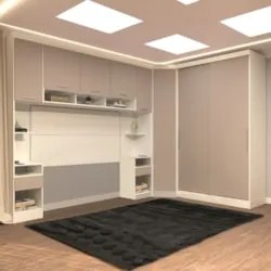 Guarda Roupa Queen Modulado CP07 Taiga Branco/Cinnamon L01 - Mpozenato