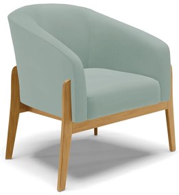 Poltrona Decorativa Base Madeira Stella Cotelê Int/Veludo D03 - D'Rossi - Menta