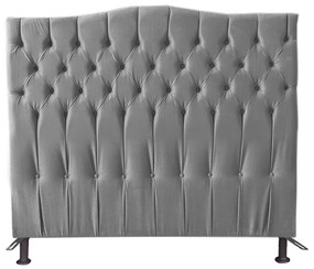 Cabeceira Cama Box Solteiro 90cm Capitonê Sofia Suede Cinza - Sheep Estofados - Cinza