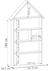 Estante Casinha Infantil Organizadora Com Nichos 2 Gavetas Candy L03 B