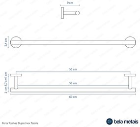 Porta Toalha de Banho Inox (Tarsila Dourado)