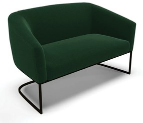 Sofá 2 Lugares Namoradeira Industrial Preto Stella Bouclê Verde D03 - D'Rossi