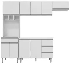 Cozinha Modulada 4 Peças Balcão sem Tampo 120cm Andréia Branco - AJL M