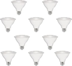 Kit 10 Lâmpadas Par30 Led 9w E27 940lm 25° 3000k