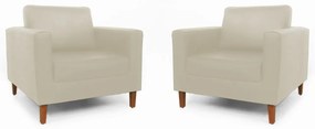 Conjunto 2 Poltrona Decorativa Gabriela Suede Bege