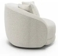 Poltrona Decorativa Giratória para Sala 122cm Kaly Z32 Boucle Branco -