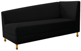 Recamier Valéria 160cm Lado Esquerdo Suede Preto - ADJ Decor