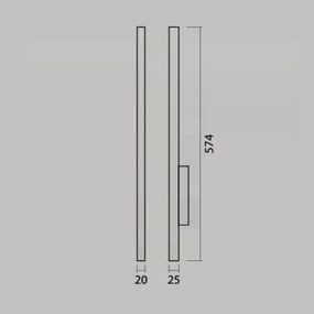 Arandela Vertical Small Slim 02X05X58Cm Led 13W 3000K - Qimporta Ar252... (PRETO)