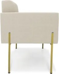 Poltrona Para Sala Pé Metal Dourado Kit 2 Ana Bouclé Bege - Ibiza