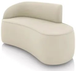 Sofá 2 Lugares Para Sala 140cm Orgânico Wendi Veludo Bege I01  - Mpoze