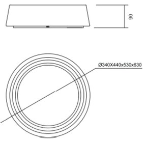 Plafon Dandi Ø44X09Cm Led 20,5W Bivolt | Usina 19000/44 (FN-F - Fendi Fosco, 3000k)