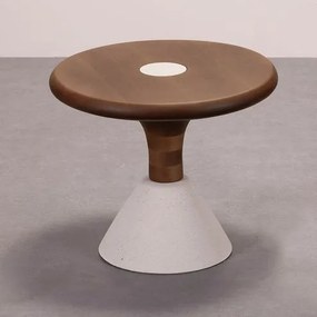 Mesa Apoio Élise Tampo Castanho Base Cimento Areia - 78304 Sun House