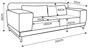 Sofá 4 Lugares Sala de Estar Malta 260cm Couro Mel G58 - Gran Belo