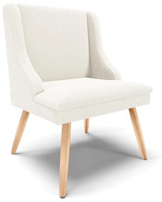 Cadeira Sala de Jantar Pé Palito Natural Liz Boucle D03 - D'Rossi - Off White