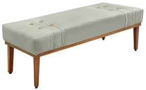 Recamier Decorativo 140cm Kors Veludo Pés de Madeira Prata G63 - Gran Belo