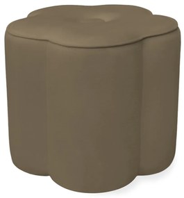 Puff Decorativo Flor Veludo - Marrom