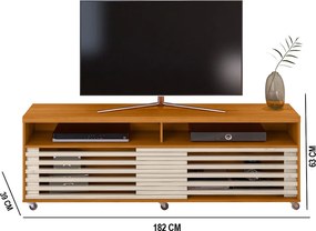 Rack TV 75Pol 182cm Bancada para Sala Nerion M20 - D'Rossi - Cinamomo e Off White