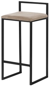 Banqueta Decorativa Jasmine Base Preto Suede Cappuccino G41 - Gran Belo