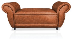 Recamier com Bau Grécia 140 cm Corano Nozes Pés Chanfrados - D'Rossi