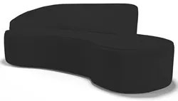 Sofá Living 3 Lugares 260cm Braço Esquerdo Mozart D06 Sintético Preto