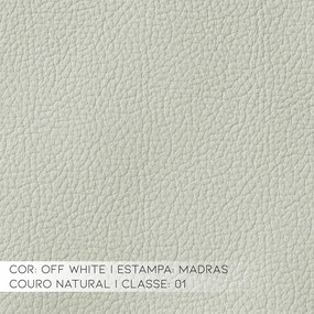 Poltrona Decorativa Sala de Estar Pés Madeira Kairós Couro Off White G03 - Gran Belo
