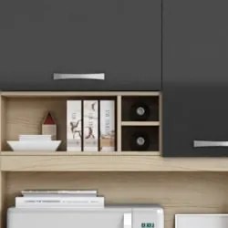 Armário de Cozinha Compacta 91cm Morgan Avena/Grafite A15 - Mpozenato