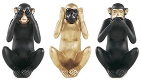 Kit Escultura Decorativa Decorativa Macaco da Sabedoria - D'Rossi