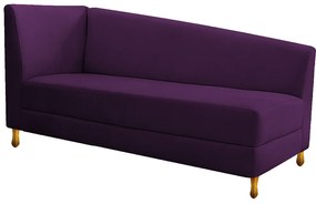 Recamier Valéria 185cm Lado Direito Suede Roxo - ADJ Decor