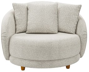 Poltrona Decorativa Base Fixa Galáxia com Almofadas Boucle Branco G45 - Gran Belo