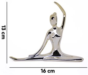 Enfeite Decorativo Bailarina Em Cerâmica Dourado 13x16x3,5cm - D'Rossi