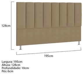 Cabeceira King Hannover P04 195 cm Suede - ADJ Decor