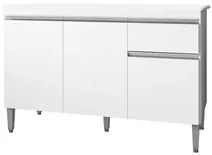 Balcão Gabinete Para Pia Com Tampo 120cm 3 Portas e 1 Gaveta Tatiane B