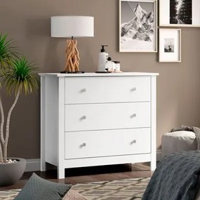 Cômoda 3 Gavetas Branca 76x40x73 cm Ditália