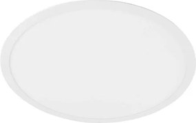 Plafon Led De Embutir Redondo Aluminio Branco 48W Panel - LED BRANCO FRIO (6000K)