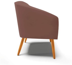 Poltrona Decorativa Pé Palito Castanho Stella Veludo D03 - D'Rossi - Rose
