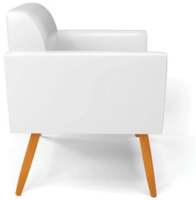 Poltrona Pés Palito Castanho Marisa Corano D03 - D'Rossi - Branco