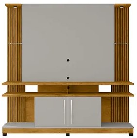 Home Theater York LED Ripado Naturalle/Off White - Bechara Móveis