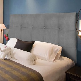 Painel Luna Para Cama Box Queen 160 cm Suede Cinza - D'Rossi