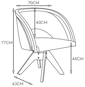 Poltrona Decorativa Giratória Sala de Estar Madeira Tauari Flor Linho Bege G65 - Gran Belo
