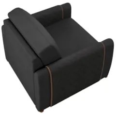 Poltrona Decorativa para Sala de Estar 98cm Amaranto Z32 PU Preto - Mp