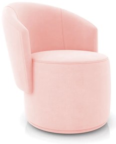 Poltrona Decorativa Orgânica Fixa para Sala Malu Suede M11 - D'Rossi - Rosa Bebê
