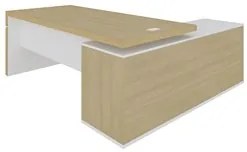 Mesa Diretor em L com Tomada 183x202cm Corp A06 Carvalho/Branco - Mpoz