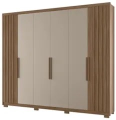 Guarda Roupa Casal 260cm 6 Portas Gaia Carvalho/Fendi Z17 - Mpozena