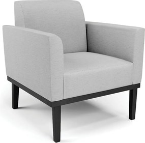 Poltrona Decorativa Isabella Pés Fixo em Madeira Preto Linho Cinza G19 - Gran Belo