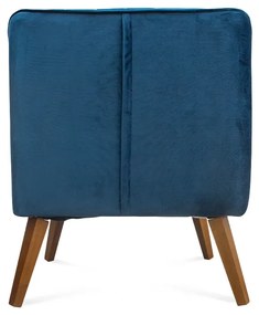 Poltrona Decorativa Dalia Pés de Madeira Suede Azul - Sheep Estofados - Azul