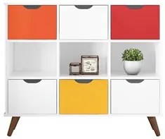 Nicho Organizador Multifuncional 3 Nichos 6 Gavetas Pés Retrô Cube Q01