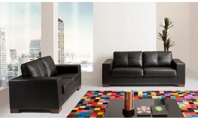 Conjunto Sofá Couro Legitimo 2 e 3 Lugares - Domini Couro Natural Marrom